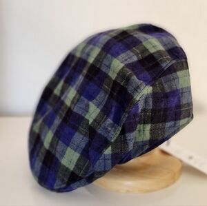 Large Handmade Plaid Flannel Cap